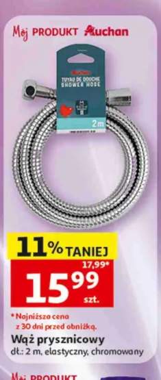 Wąż prysznicowy Auchan dł.: 2m elastyczny chromowany