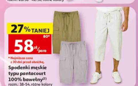 Spodenki męskie typu pantacourt 100% bawełny Inextenso