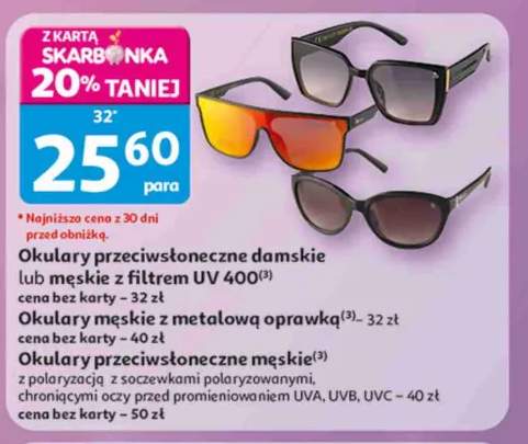 Okulary przeciwsłoneczne damskie z filtrem UV 400