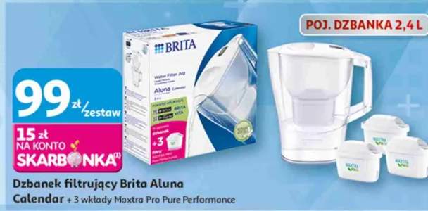 Dzbanek filtrujący Brita Aluna Calendar + 3 wkłady Maxtra Pro Pure Performance 2,4l