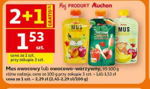 Mus owocowy Auchan banan