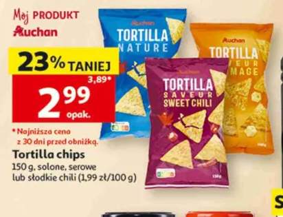 Tortilla chips Auchan serowe 150g