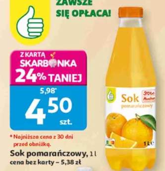 Sok pomarańczowy Auchan 1l