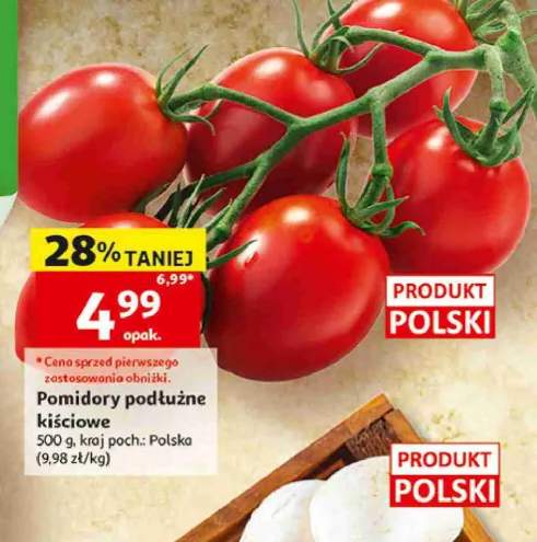 Pomidory podłużne kiściowe polskie