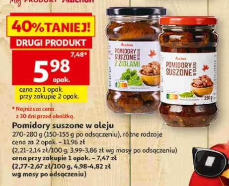 Pomidory suszone z ziołami w oleju Auchan 270-280g