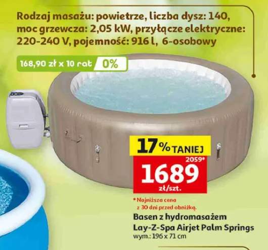 Basen z hydromasażem Lay-Z-Spa Airjet Palm Springs wym.: 196x71cm