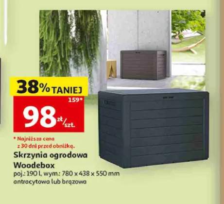 Skrzynia ogrodowa Woodebox 190l 780x438x550mm