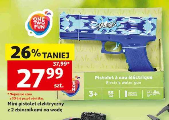 Mini pistolet elektryczny z 2 zbiornikami na wodę ONE TWO FUN