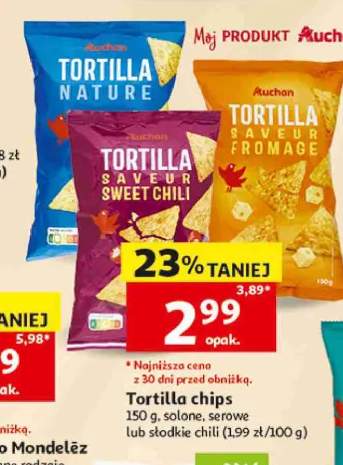 Tortilla chips Auchan serowe