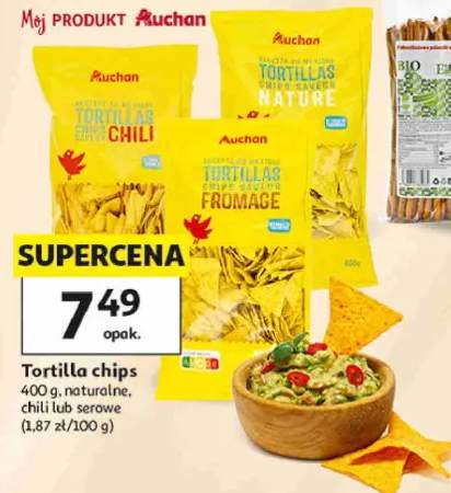 Tortilla chips Auchan naturalne