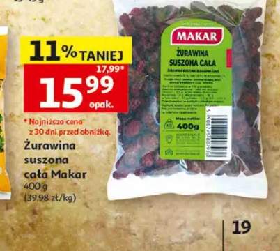 Żurawina suszona cała Makar