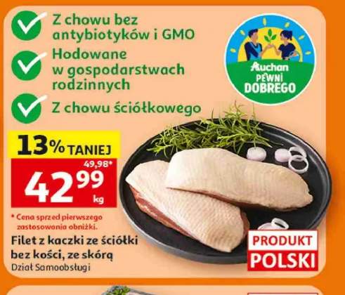 Filet z kaczki ze ściółki bez kości ze skórą