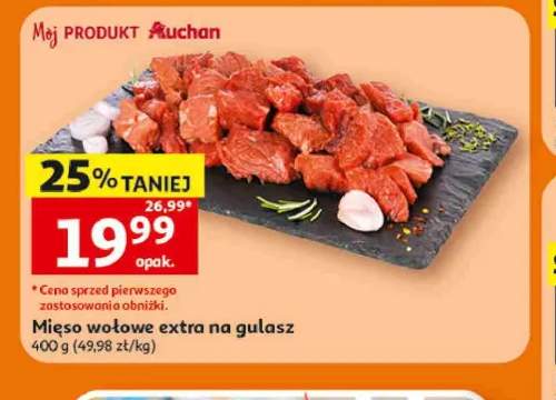 Mięso wołowe extra na gulasz Auchan