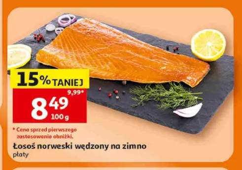 Łosoś norweski wędzony na zimno płaty