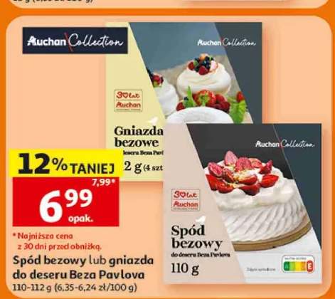 Spód bezowy do deseru Beza Pavlova Auchan Collection 110-112g