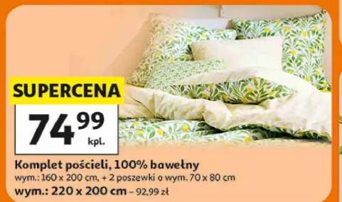 Komplet pościeli 100% bawełny wym.: 160x200cm + 2 poszewki o wym. 70x80cm