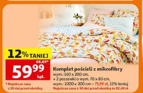 Komplet pościeli z mikrofibry wym.: 160x200cm + 2 poszewki o wym. 70x80cm