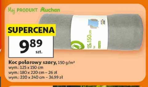 Koc polarowy szary 150g/m2 wym.: 125x150cm