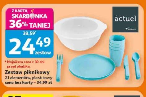 Zestaw piknikowy 21 elementów plastikowy
