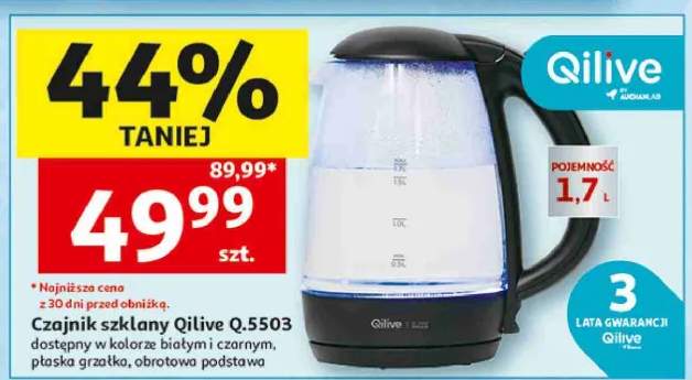 Czajnik szklany Qilive Q.5503 biały