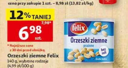 Orzeszki ziemne prażone bez soli Felix