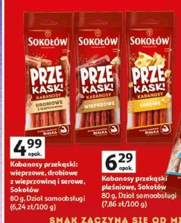 Kabanosy Prze Kąsk! serowe Sokołów