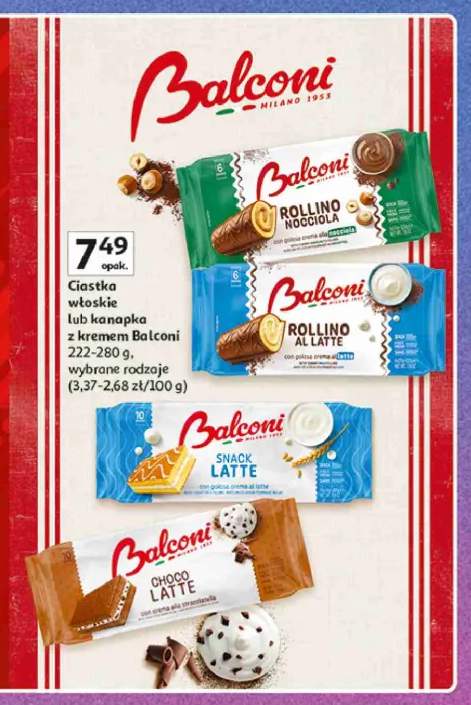 Kanapka z kremem Balconi Snack Latte