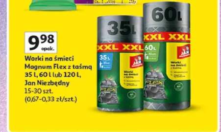 Worki na śmieci Magnum Flex z taśmą Jan Niezbędny 35 l