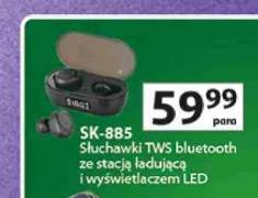 Słuchawki TWS bluetooth ze stacją ładującą i wyświetlaczem LED Vakoss SK-885
