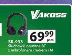 Słuchawki nauszne BT z mikrofonem i radiem FM Vakoss SK-933