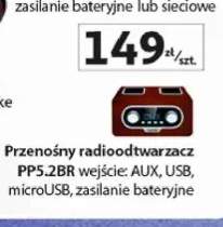 Przenośny radioodtwarzacz Blaupunkt PP5,2BR wejście: AUX, USB, microUSB, zasilanie bateryjne