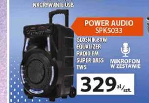 Power Audio Manta SPK5033 głośnik 80W equalizer radio FM super bass TWS mikrofon w zestawie