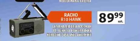 Radio Manta R10 HAWK latarka, bateria 4000mAh BT, funkcja power banka korbowe zasilanie awaryjne