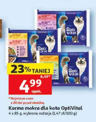 Karma mokra dla kota OptiVital z kurczakiem i łososiem 4-pak