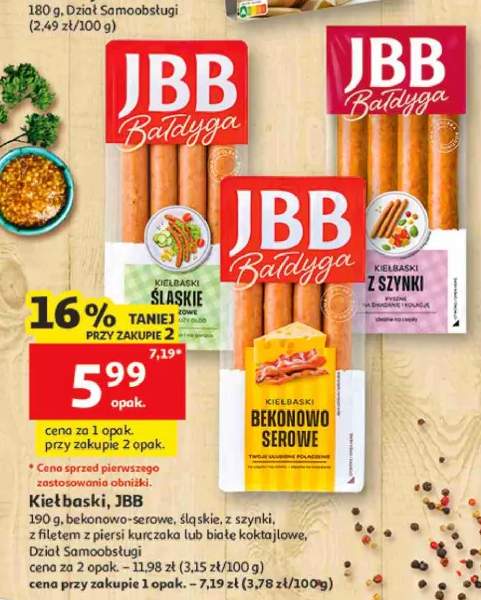 Kiełbaski białe koktajlowe JBB Bałdyga