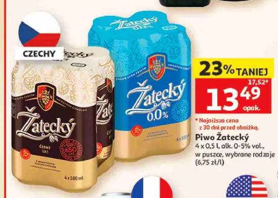 Piwo bezalkoholowe Žatecký 0,0% 4-pak