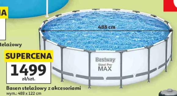 Basen stelażowy z akcesoriami Bestway Steel Pro MAX 488x122 cm
