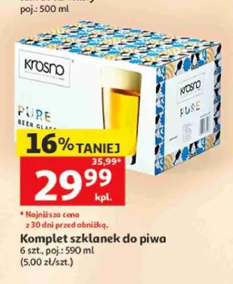 Komplet szklanek do piwa Krosno Pure 6-pak 590 ml
