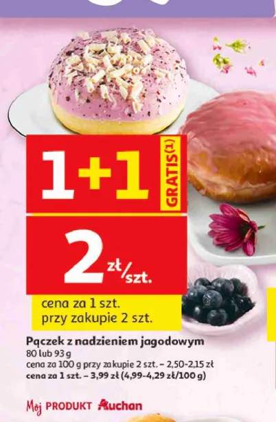 Pączek z nadzieniem jagodowym Auchan