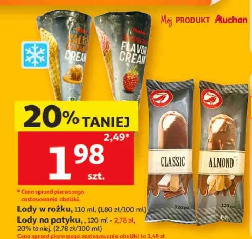 Lody w rożku Auchan