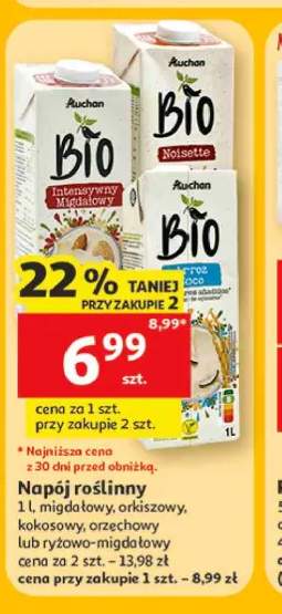 Napój roślinny ryżowo-migdałowy Auchan Bio