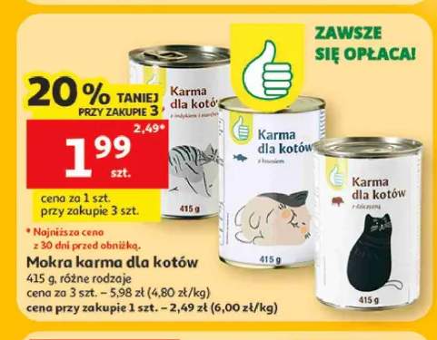 Mokra karma dla kotów Auchan z łososiem
