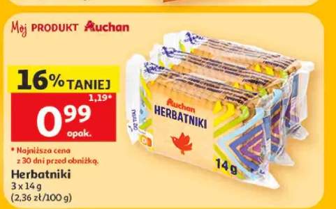 Herbatniki Auchan 3-pak