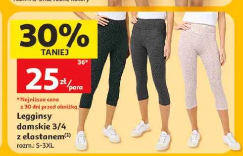 Legginsy damskie 3/4 z elastanem Inextenso