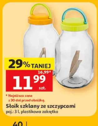 Słoik szklany ze szczypcami