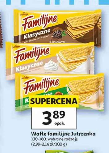 Wafle Familijne Klasyczne o smaku kakaowym Jutrzenka +2 warianty