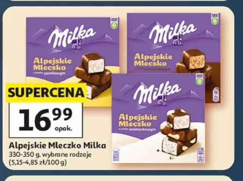 Alpejskie Mleczko Milka o smaku waniliowym +2 warianty