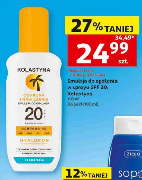 Emulsja do opalania w sprayu SPF 20 Kolastyna