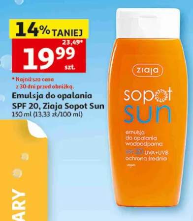 Emulsja do opalania SPF 20 Ziaja Sopot Sun