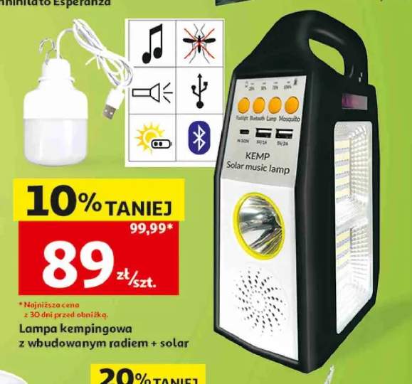 Lampa kempingowa KEMP Solar music lamp
